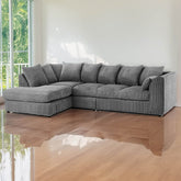 DYLAN 5 Seater Jumbo Cord L Shaped Corner Sofa with Scatter Back