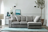 Luxury Cruise Corner - Studded Arms Right Hand Facing Corner Sofa Seal Grey