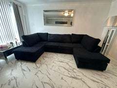 CAMBRIDGE U Shape Jumbo Cord Fabric Full Back Sofa