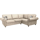 Oakland Suede Leather 2c1 Corner Sofa Marble