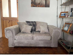 Verona 3 Seater +2 Seater Scatter Back Fabric Sofa Set Beige