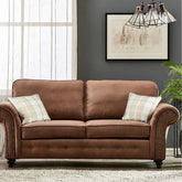 Oakland Suede Leather 3 Seater Sofa