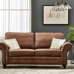 Oakland Suede Leather 3 Seater Sofa
