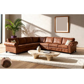 Oakland Suede Leather 3c3 Corner Sofa