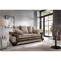 Dino 3 Seater Jumbo Cord Sofa Brown&Coffee