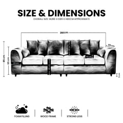 Bela Crushed Velvet 4 Seater Scatter Back Sofa