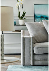 Luxury Cruise Corner - Studded Arms Right Hand Facing Corner Sofa Seal Grey
