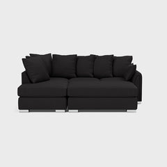 Chiswick Left Hand Facing Corner Sofa with Footstool Black