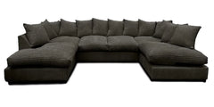 CAMBRIDGE U Shape Jumbo Cord Fabric Scatter Back Sofa