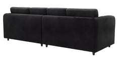 Raven Plush Velvet 4 Seater Full Back Sofa Black