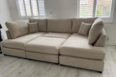 Harper 5 seater Cinema U shaped Chenille Fabric Corner Sofa