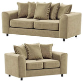 Arizona Plush Velvet 3+2 Seater Sofa Set Beige