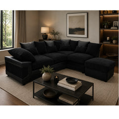 Dino Fabric L Shape Corner Sofa Foam Seating