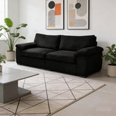 Amalfi Jumbo Cord 4 seater Sofa Black
