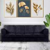 DYLAN 4 Seater Full Back Jumbo Cord Fabric Sofa Black