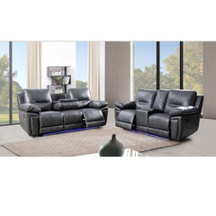 Sara Electric Leather 3+2 Seater Sofa Set Suite Black