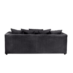 Hannah Jumbo Cord Scatter Back 3 Seater Sofa Black