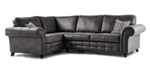 Oakland Suede Leather 1c2 Corner Sofa Black