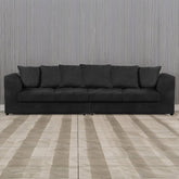 DYLAN 4 Seater Scatter Back Jumbo Cord Fabric Sofa Black