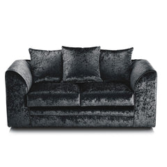 Aurora 2 Seater crushed Velvet Sofa in black color