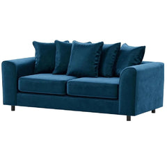 Arizona Plush Velvet 3+2 Seater Sofa Set Blue