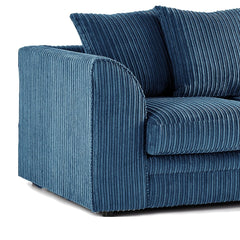Hannah Jumbo Cord Scatter Back 4 Seater Right Hand Facing Corner Sofa Marine Blue