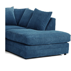 Hannah Jumbo Cord Scatter Back 4 Seater Right Hand Facing Corner Sofa Marine Blue