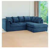 Hannah Jumbo Cord Scatter Back 4 Seater Right Hand Facing Corner Sofa Marine Blue