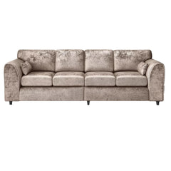 Bela Crushed Velvet 4 Seater Full Back Sofa Champagne