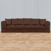 DYLAN 4 Seater Scatter Back Jumbo Cord Fabric Sofa Chocolate