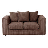 Hannah Jumbo Cord Scatter Back 2 Seater Sofa Chocolate