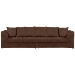DYLAN 4 Seater Scatter Back Jumbo Cord Fabric Sofa Chocolate