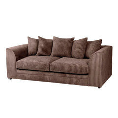 Hannah Jumbo Cord Scatter Back 3 Seater Sofa Chocolate