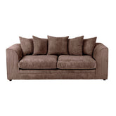 Hannah Jumbo Cord Scatter Back 3 Seater Sofa Chocolate
