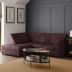 Hannah Jumbo Cord Full Back 4 Seater Left Hand Facing Corner Sofa Chocolate