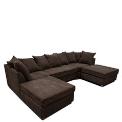 Bishop Scatter Back Large Jumbo cord U shaped Sofa