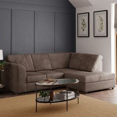 Hannah Jumbo Cord Full Back 4 Seater Right Hand Facing Corner Sofa Coffee
