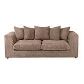 Hannah Jumbo Cord Scatter Back 3 Seater Sofa Coffee