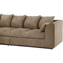 DYLAN 5 Seater Jumbo Cord Scatter Back Left Hand Facing Corner Sofa Coffee