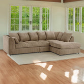 DYLAN 5 Seater Jumbo Cord Scatter Back Right Hand Facing Corner Sofa Coffee