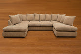 Monaco Scatter Back 6 Seater U Shaped Corner Jumbo Cord Fabric Sofa Coffee