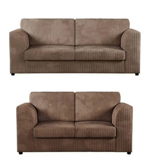 Hannah Jumbo Cord Full Back 3+2 Seater Sofa Suite Set Coffee