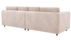 Raven Plush Velvet 4 Seater Full Back Sofa Cream