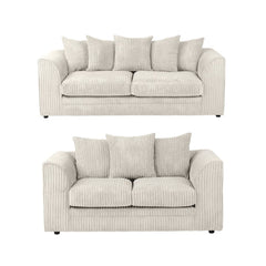 Hannah Jumbo Cord Scatter Back 3+2 Seater Sofa Suite Set Mink