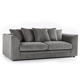 Hannah Jumbo Cord 3 Seater Sofa Set with Scatter Back Pillows in Grey color
