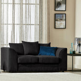 Hannah Jumbo Cord Scatter Back 2 Seater Sofa Black