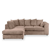 Hannah Jumbo Cord Scatter Back 4 Seater Left Hand Facing Corner Sofa Coffee