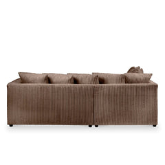 Hannah Jumbo Cord Scatter Back 4 Seater Left Hand Facing Corner Sofa Coffee