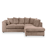 Hannah Jumbo Cord Scatter Back 4 Seater Right Hand Facing Corner Sofa Coffee
