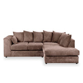 Hannah Jumbo Cord Scatter Back 4 Seater Right Hand Facing Corner Sofa Chocolate